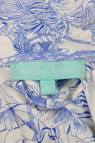Melissa Odabash Women Shirt Dress Blue Collared Long Sleeve Short Size S
