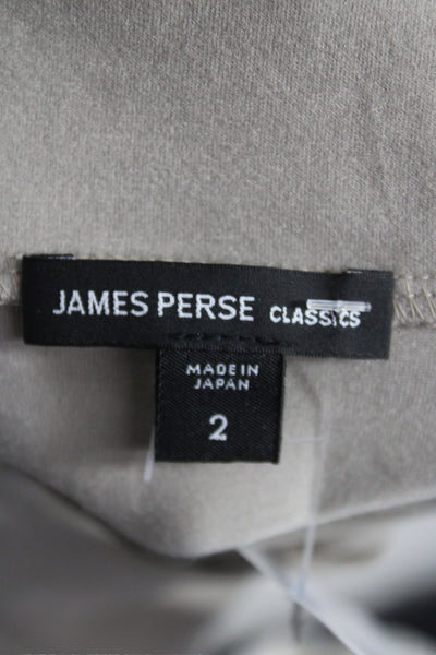James Perse Womens Basic Cowl Neck Long Sleeve T Shirt Beige Cotton Size 2