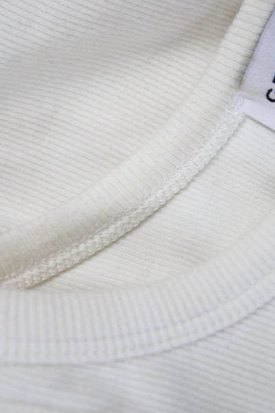 Designer Womens Basic Sleeveless Tank Ivory 94% Cotton Size S