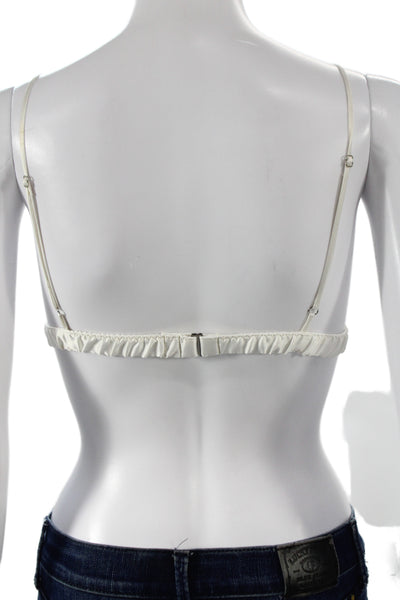 Designer Women's Triangle Adjustable Straps Bralette White Size L
