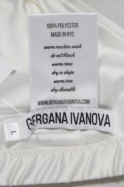 Designer Women's Triangle Adjustable Straps Bralette White Size L