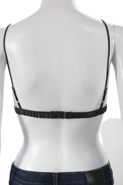 Designer Women's Triangle Adjustable Straps Bralette Black Size M