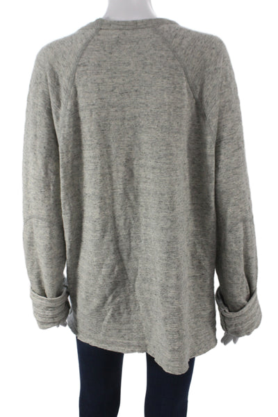 Standard James Perse Womens Long Sleeve Basic Tee Gray Crew Ramie Size 3