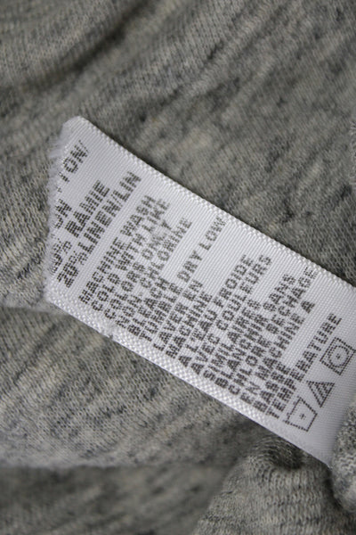 Standard James Perse Womens Long Sleeve Basic Tee Gray Crew Ramie Size 3