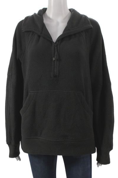 Lululemon Womens Black Zip Pullover Hoodie High Neck Long Sleeve Size XS