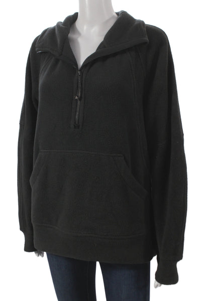 Lululemon Womens Black Zip Pullover Hoodie High Neck Long Sleeve Size XS