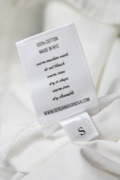 Designer Womens Sweat Shorts White Cotton Solid Summer Size S