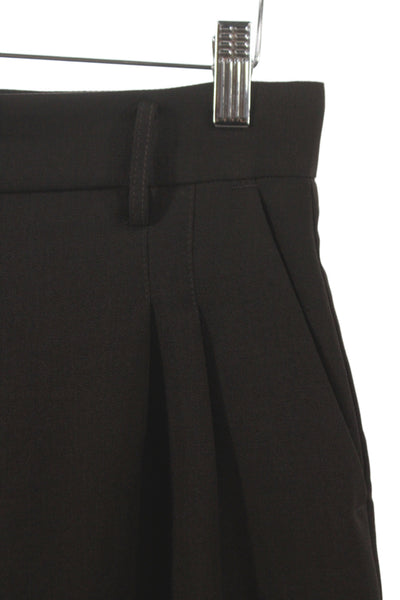 Designer Womens Dress Pants Brown Polyester Solid Hook Eye Size 30