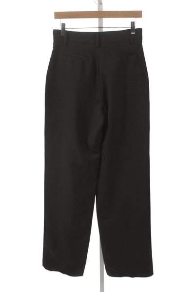 Designer Womens Dress Pants Brown Polyester Solid Hook Eye Size 30