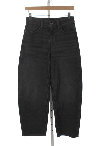 Quince Womens Wide Leg Mid Rise Black Cotton Jeans Size 26
