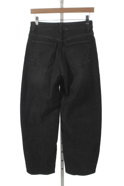 Quince Womens Wide Leg Mid Rise Black Cotton Jeans Size 26