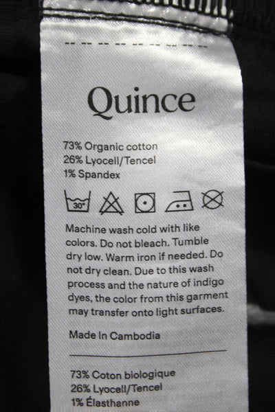 Quince Womens Wide Leg Mid Rise Black Cotton Jeans Size 26