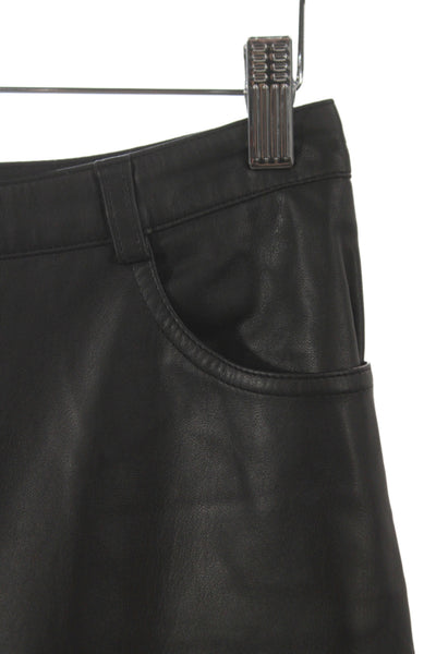 Cult Naked Women Black Leather Pants Button Closure 32in Inseam Size M