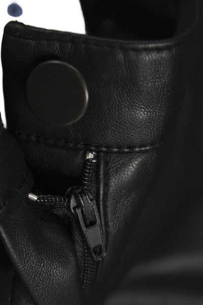 Cult Naked Women Black Leather Pants Button Closure 32in Inseam Size M