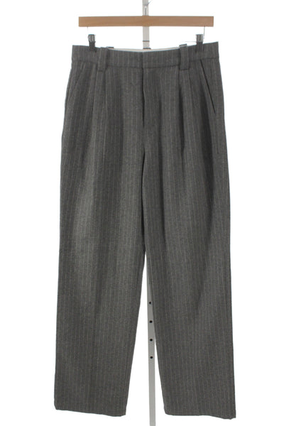 Sophie Rue Women Dress Pants Gray Striped Wool Blend Button Size M