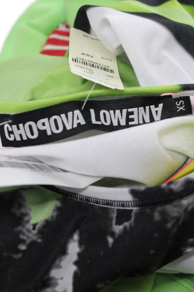 Chopova Lowena Womens Jersey T-Shirt Black Floral Long Sleeve Size XS