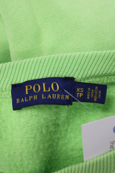 Polo Ralph Lauren Womens Pullover Green Crewneck American Flag Size XS