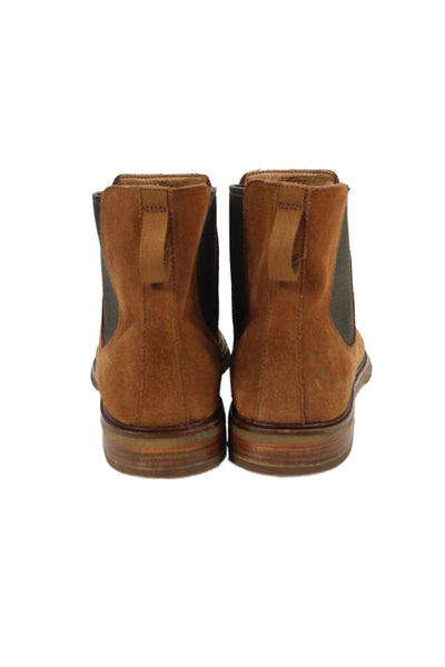 Clarks Mens Suede Stretch Inset Ankle Boots Brown Size 12 Medium