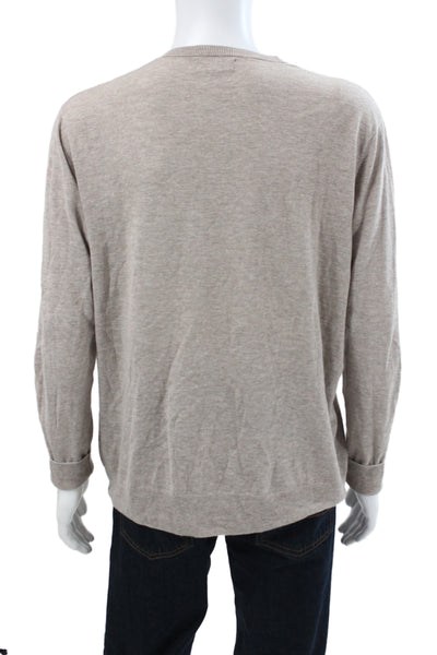 Bonobos Mens Henley Sweater Beige Long Sleeve Round Neck Size XL