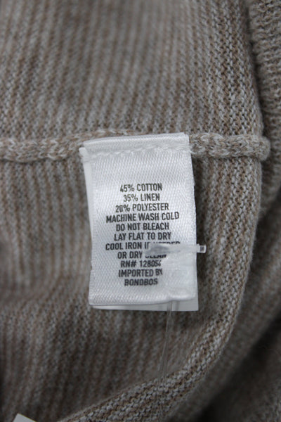 Bonobos Mens Henley Sweater Beige Long Sleeve Round Neck Size XL