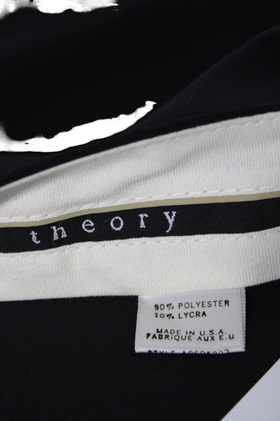 Theory Womens Dress Pants Black Zip 90% Polyester Inseam 28 Size 0