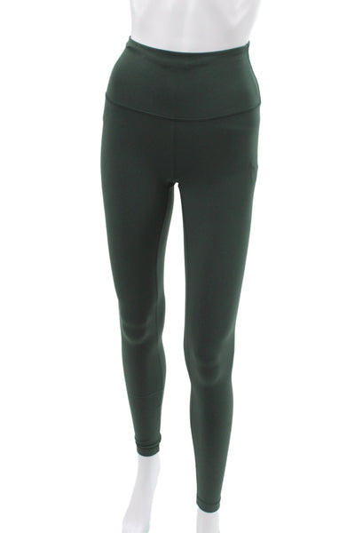 Lululemon Women Ankle Leggings Green Nylon Athleisure Pull On Size 4