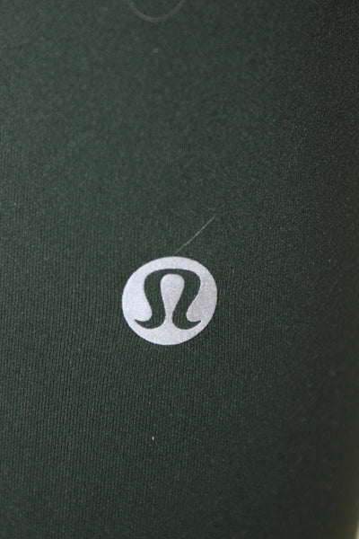 Lululemon Women Ankle Leggings Green Nylon Athleisure Pull On Size 4