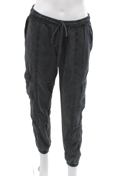 Bella Dahl Womens Cargo Pants Black Tencel Drawstring Casual Size XS