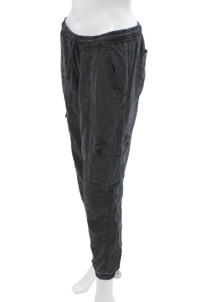 Bella Dahl Womens Cargo Pants Black Tencel Drawstring Casual Size XS