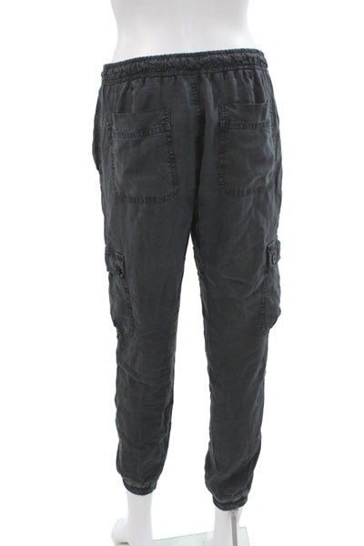 Bella Dahl Womens Cargo Pants Black Tencel Drawstring Casual Size XS