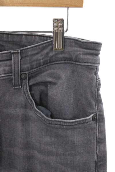 Paige Mens Straight Jeans Blue Cotton Button Casual Size 31