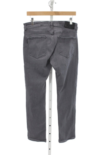 Paige Mens Straight Jeans Blue Cotton Button Casual Size 31
