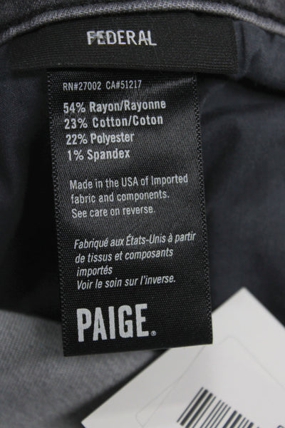 Paige Mens Straight Jeans Blue Cotton Button Casual Size 31