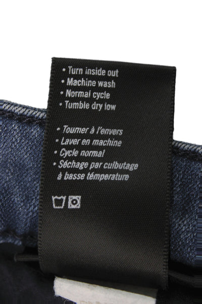 Paige Women Straight Jeans Blue Button Cotton Size 31