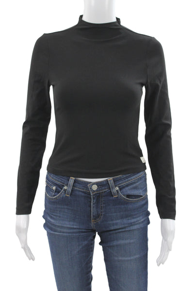 Vuori Women Black Mock Neck Long Sleeve Casual Top Size XS