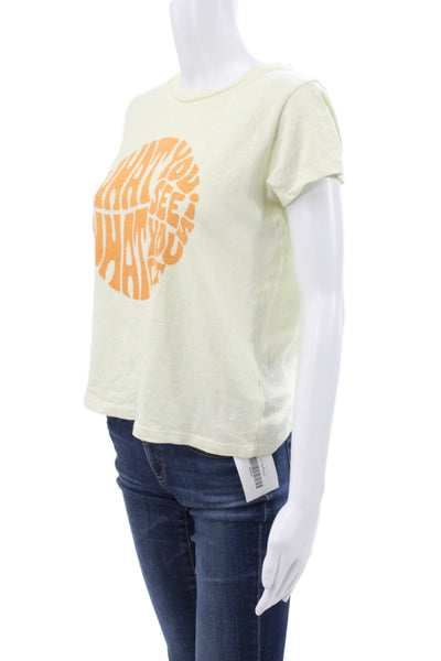 Mother Womens Jersey Graphic T-Shirt Green Crew Neck Short Sleeve Size XS