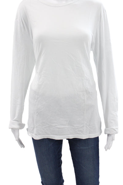 Cotton Citizen Women White Supima Cotton Crewneck Longsleeve T-Shirt Size L