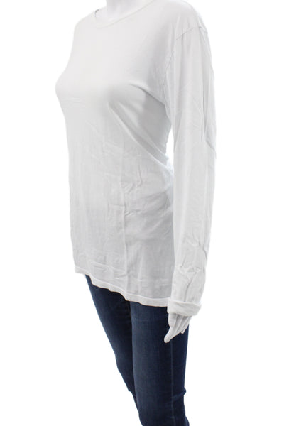 Cotton Citizen Women White Supima Cotton Crewneck Longsleeve T-Shirt Size L