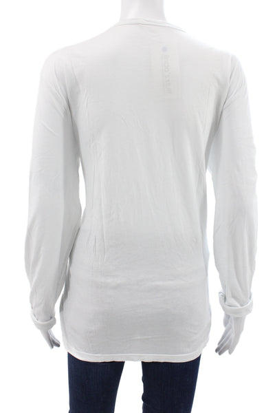 Cotton Citizen Women White Supima Cotton Crewneck Longsleeve T-Shirt Size L