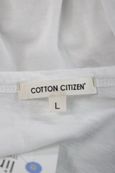 Cotton Citizen Women White Supima Cotton Crewneck Longsleeve T-Shirt Size L