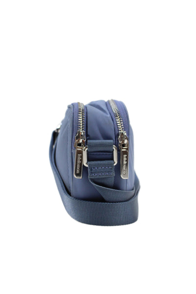 Lululemon Womens Adjustable Strap Zip Top Nylon Logo Belt Bag Handbag Blue
