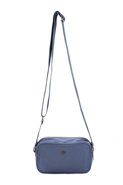 Lululemon Womens Adjustable Strap Zip Top Nylon Logo Belt Bag Handbag Blue