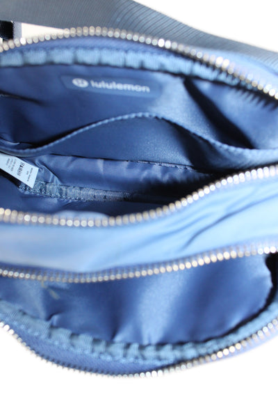 Lululemon Womens Adjustable Strap Zip Top Nylon Logo Belt Bag Handbag Blue