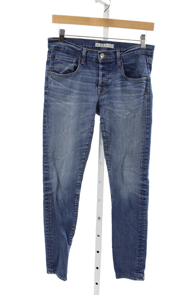 J Brand Womens Skinny Mid Rise Blue Jeans Cotton Size 25
