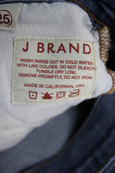 J Brand Womens Skinny Mid Rise Blue Jeans Cotton Size 25