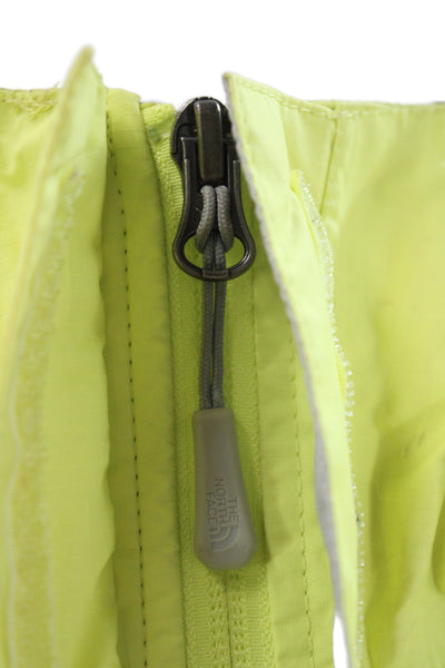 The North Face Women Yellow Raincoat Polyester Zip Long Sleeve Size L
