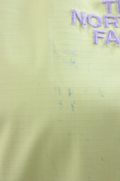 The North Face Women Yellow Raincoat Polyester Zip Long Sleeve Size L