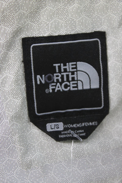 The North Face Women Yellow Raincoat Polyester Zip Long Sleeve Size L
