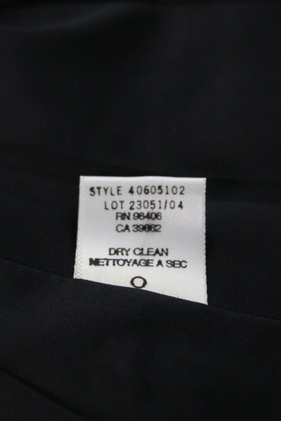Theory Womens Military Jacket Black Button 90% Polyester Size 2