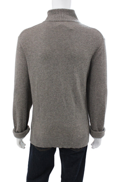 J Crew Mens Pullover Mock Neck Sweater Gray 70% Nylon Long Sleeve Size XL